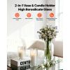 Pillar Candles and Glass Vases Set 24 Pcs, Clear Cylinder Hurricane Candle Holders for Wedding Centerpieces, Tall Vase for Table Decor, Wedding Party
