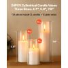 Pillar Candles and Glass Vases Set 24 Pcs, Clear Cylinder Hurricane Candle Holders for Wedding Centerpieces, Tall Vase for Table Decor, Wedding Party