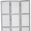 67" Gray Folding Three Panel Screen Room Divider