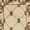 8' Ivory And Brown Floral Vines Runner Rug