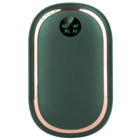 2 Colors Options -- 1Pc Rechargeable Hand Warmer Electric Hand Heater Portable Reusable Pocket Warmer Power Bank With Digital Display Sunset Light 3 L (Option: Green)