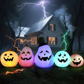12FT Halloween Inflatables Decoration Giant Ghost With 3-Colored Flame Rotation LED Light Spooky Halloween Decorations Outdoor Blow Up Yard Decoration (Option: WhitePumpkin)