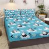 Penguin Bedding Set for Kids Boys Girls Antarctic Animal Sheet Set Cartoon Style Penguin Illustration Fitted Sheet