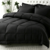 Black 2-Piece & 3-Piece Bedding Comforter Set – Twin/Queen/King – Soft Microfiber