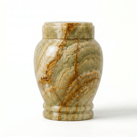 Multi green onyx cremation urn (size: 3.0)