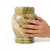 Multi green onyx cremation urn