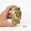 Multi green onyx cremation urn