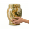 Multi green onyx cremation urn