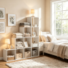 4-layer bookshelf with 2 anti rollover kits, suitable for organizing bookshelves in home offices and decorating living rooms