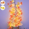 Fall Wall Decor Macrame Wall Hanging Shelf with Fall Lighted Garland