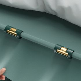 Heart Shaped Sheet Holder Clips, Non Slip Mattress Sheet Fasteners, 2 Adjustable Grip Bed Sheet Grippers, Anti-Running Quilt Cover Fixing Clips (Style: Ink Green Gold)
