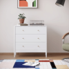 3 Drawer Dresser Chest, Modern White Storage Cabinet, MDF Wood Organizer for Bedroom, Living Room, Entryway, Small Space Furniture