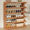 5/6-layer practical storage rack, shoe rack, space-saving design, multi-layer independent storage rack, wood grain finish, easy to assemble