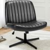 Cross Legged Office Living Room Rocking Gaming Chair Armless Wide Desk Adjustable Swivel Fabric Task Vanity Home Office