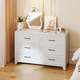 6 Drawer Dresser for Bedroom, Modern Metal Storage Chest with Smooth-Glide Drawers, Space-Saving Storage Cabinet for Closet, Hallway, Entryway (Material: Metal, Color: White)