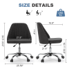 Home Office Desk Chair, Office Chairs Desk Chair Rolling Task Chair Computer Chair Adjustable with Wheels Armless for Bedroom