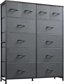 Tall Dresser for Bedroom with 12 Drawers, Dressers & Chests of Drawers, Fabric Dresser for Closet, Living Room, Storage Dressers with Storage Drawers (Color: Grey)