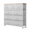 Dresser For Bedroom With 9 Fabric Storage Drawer Wardrobe Tall Chest Organizer Closet Adult Kids Clothes Cabinet Furniture
