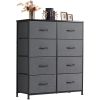 Dresser for Bedroom with 8 Drawers Tall Dresser & Chest of Drawers Fabric Dresser with Wood Top and Sturdy Steel Frame