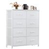 Dresser for Bedroom with 8 Drawers Tall Dresser & Chest of Drawers Fabric Dresser with Wood Top and Sturdy Steel Frame