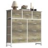 Dresser For Bedroom With 9 Fabric Storage Drawer Wardrobe Tall Chest Organizer Closet Adult Kids Clothes Cabinet Furniture