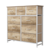 Dresser For Bedroom With 9 Fabric Storage Drawer Wardrobe Tall Chest Organizer Closet Adult Kids Clothes Cabinet Furniture