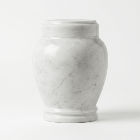 Luna - carrara white marble urn (size: 4.0)