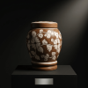 Floral pottery urns for ashes