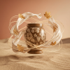 Floral pottery urns for ashes