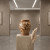 Floral pottery urns for ashes