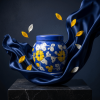 Floral pottery urns for ashes