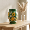 Floral pottery urns for ashes