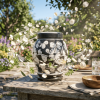 Floral pottery urns for ashes