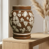 Floral pottery urns for ashes