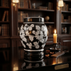 Floral pottery urns for ashes