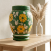 Floral pottery urns for ashes