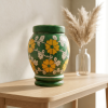 Floral pottery urns for ashes