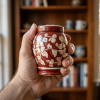 Floral pottery urns for ashes