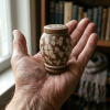 Floral pottery urns for ashes