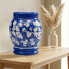 Floral pottery urns for ashes