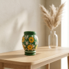 Floral pottery urns for ashes