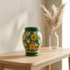 Floral pottery urns for ashes