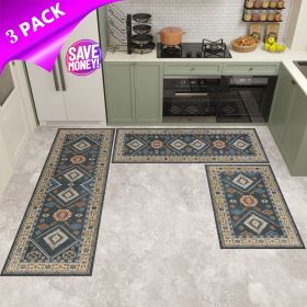 Kitchen Rug Sets 3 Piece with Runner Non Slip Kitchen Rugs and Mats Washable Kitchen Mats for Floor Thick Kitchen Floor Mat Carpet Runner Rugs for Hal (default: default title)