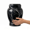 Zuri - black zebra marble urn