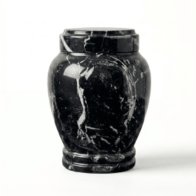 Zuri - black zebra marble urn (size: 3.0)