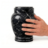Zuri - black zebra marble urn