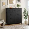 9 Drawer Dresser with Metal Frame and Wooden Top Fabric Storage Organizer Tower for Bedroom Living Room Entryway Office Closet Classic Freestanding Wa