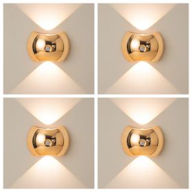 2PCS Bedroom/Living Room Lights, Motion Sensor, Luxurious Style, 60-Day Battery Life, 3 Lighting Modes, Magnetic Installation, Ideal for Stairs (Color: Gold-4PCS)