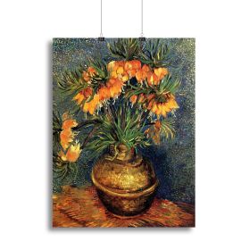 Fritillaries in a Copper Vase by Van Gogh Canvas Print or Poster (Type: Poster Print, size: 28" x 20" / 70cm x 50cm (approx))
