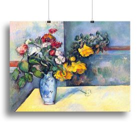 Still lifes flowers in a vase by Cezanne Canvas Print or Poster (Type: Standard Framed Canvas Print, size: 16" x 12" / 42cm x 30cm (approx))